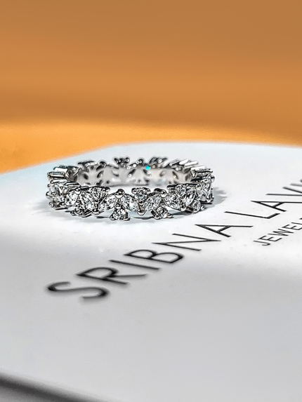 Pierścionek z szafirem Srebro 925° (rod) SR252