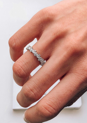 Каблучка фіаніт Срібло 925° (родій) SR252