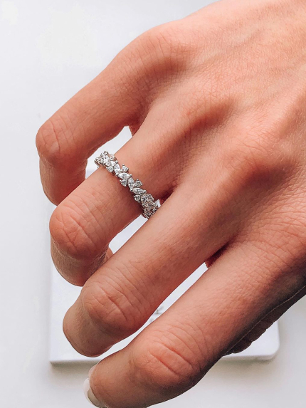 Pierścionek z szafirem Srebro 925° (rod) SR252