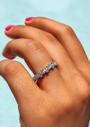 Каблучка фіаніт Срібло 925° (родій) SR252