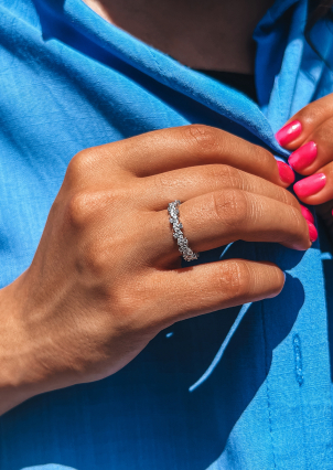 Каблучка фіаніт Срібло 925° (родій) SR252