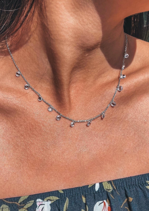 Кольє фіаніт Срібло 925° (родій) 560205