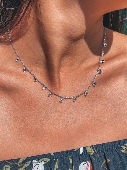 Кольє фіаніт Срібло 925° (родій) 560205