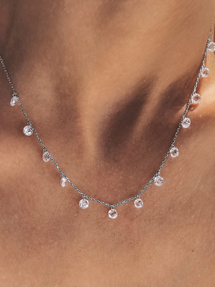 Кольє фіаніт Срібло 925° (родій) 560205