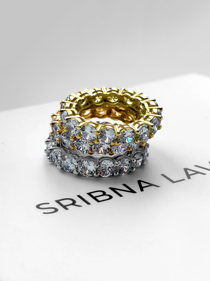 Pierścionek z cyrkonem Srebro 925° (rod) sr1676