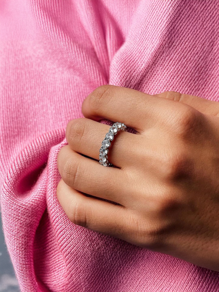 Pierścionek z cyrkonem Srebro 925° (rod) sr1676