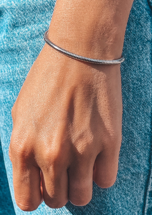 Браслет без вставок Срібло 925° (родій) sb100p65