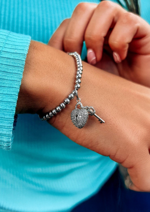 Браслет без вставок Срібло 925° (родій) sb103p65