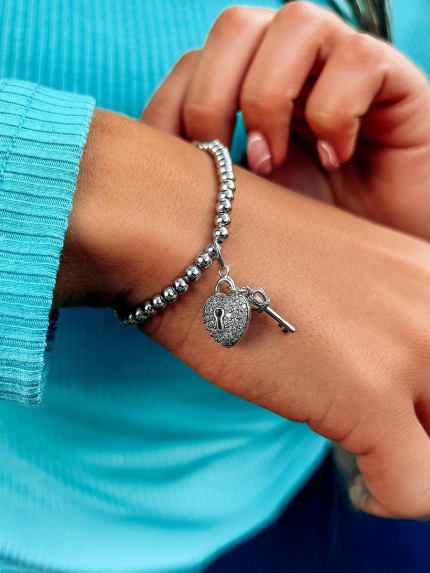 Браслет без вставок Срібло 925° (родій) sb103p65