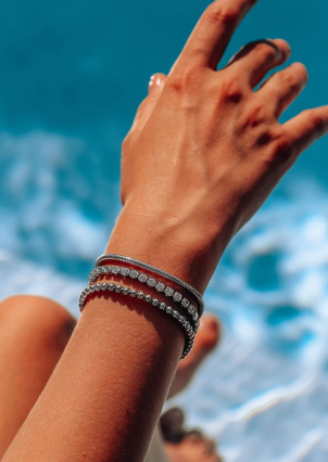 Браслет без вставок Срібло 925° (родій) sb103p65