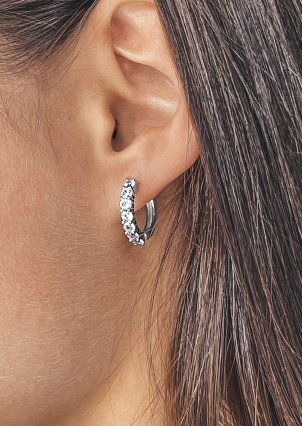 Fianite earrings (AAAA) Silver 925° (rhodium) se82