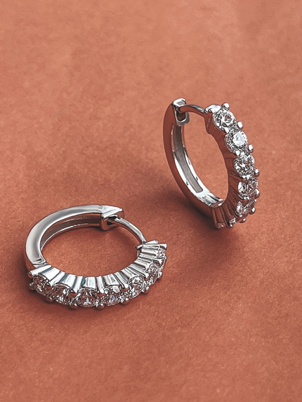 Kolczyki narzeczone (AAAA) Srebro 925° (rod) se82