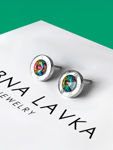 Kolczyki Swarovski Cyrkonia Srebro 925° (rod) 22315