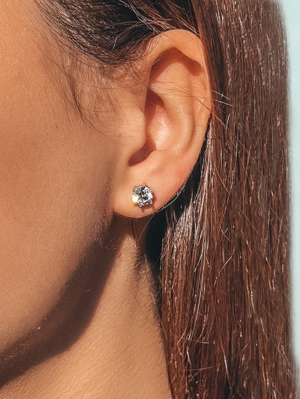 Сережки Фіаніт (5А) Срібло 925° (родій) se335p