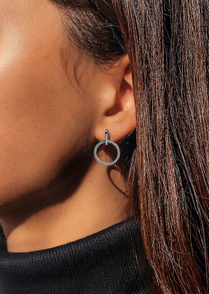 Сережки Фіаніт (5А) Срібло 925° (родій) 10323