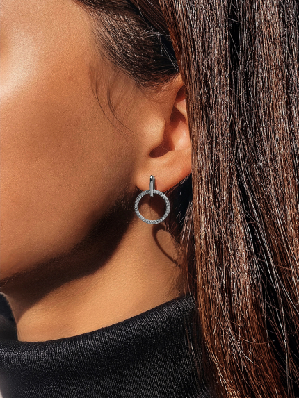 Kolczyki narzeczone (AAAA) Srebro 925° (rod) 10323