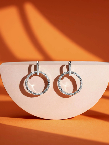 Kolczyki narzeczone (AAAA) Srebro 925° (rod) 10323