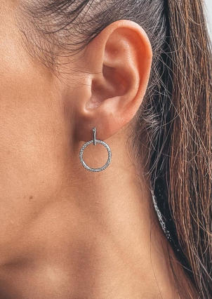 Сережки Фіаніт (5А) Срібло 925° (родій) 10323