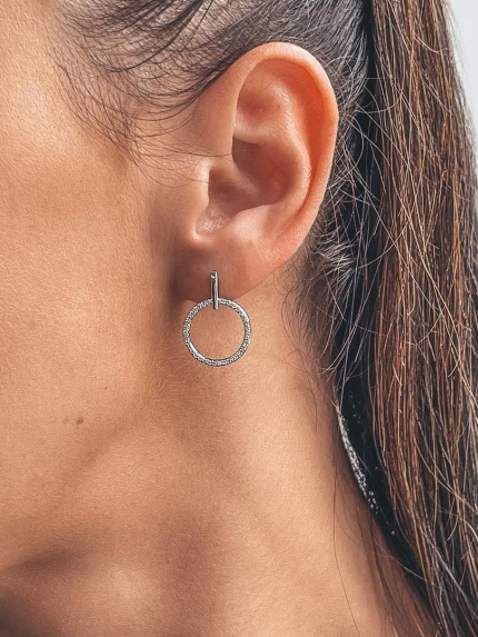 Kolczyki narzeczone (AAAA) Srebro 925° (rod) 10323