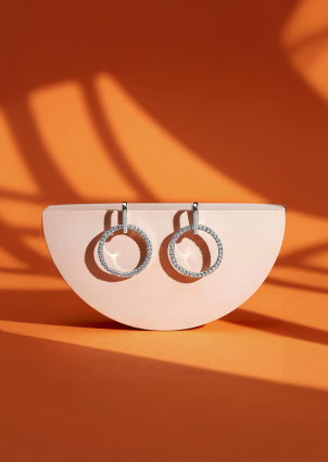 Сережки Фіаніт (5А) Срібло 925° (родій) 10323