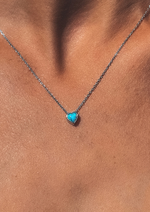 Кольє опал Срібло 925° (родій) кл2опг/417