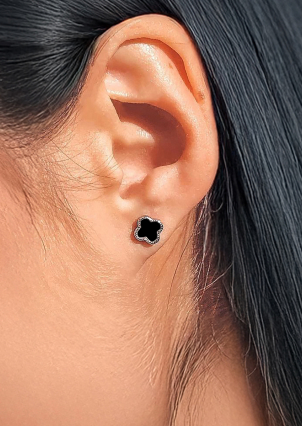 Сережки онікс Срібло 925° (родій) с2о/1469