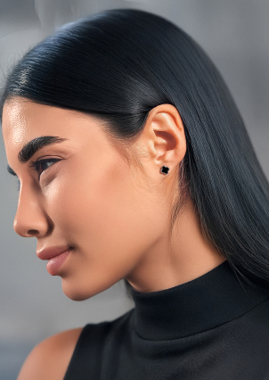 Сережки онікс Срібло 925° (родій) с2о/1469