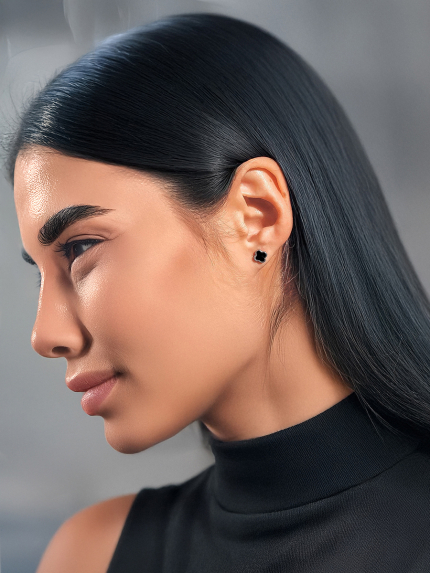 Сережки онікс Срібло 925° (родій) с2о/1469