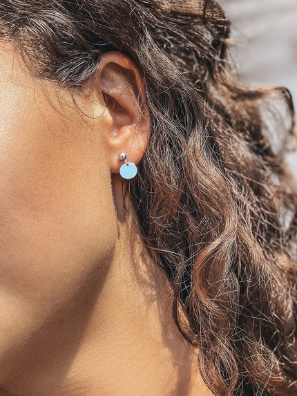 Сережки без вставок Срібло 925° (родій) с2/1108