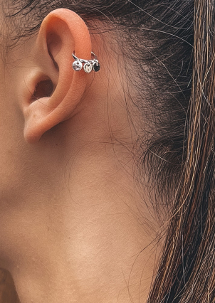 Сережки без вставок Срібло 925° (родій) с2/1279