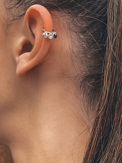 Сережки без вставок Срібло 925° (родій) с2/1279