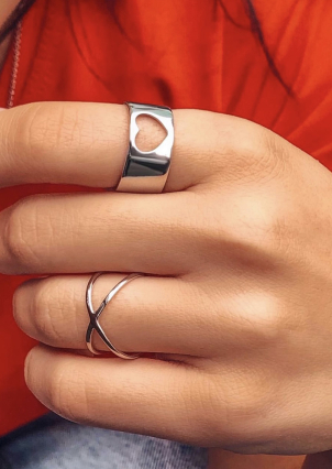 Каблучка без вставок Срібло 925° (родій) 81686