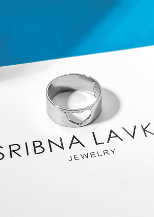 Каблучка без вставок Срібло 925° (родій) 81686