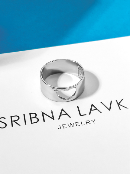 Каблучка без вставок Срібло 925° (родій) 81686