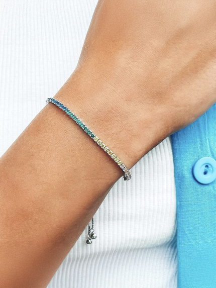 Браслет фіаніт Срібло 925° (родій) sb42