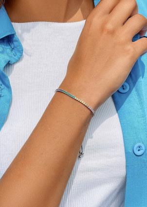 Браслет фіаніт Срібло 925° (родій) sb42