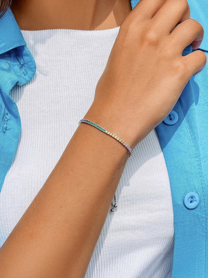 Браслет фіаніт Срібло 925° (родій) sb42