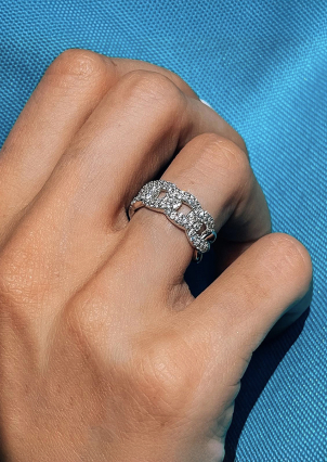 Каблучка фіаніт Срібло 925° (родій) 120206