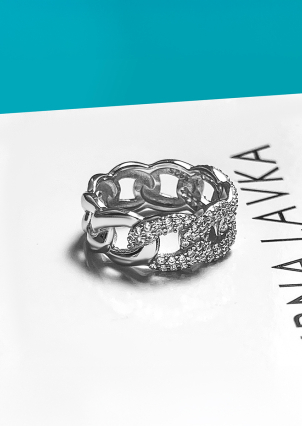 Каблучка фіаніт Срібло 925° (родій) 120206