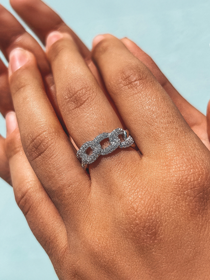 Pierścionek z cyrkonem Srebro 925° (rod) 120206