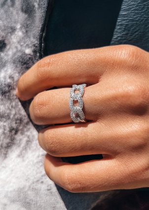 Каблучка фіаніт Срібло 925° (родій) 120206