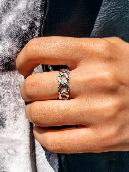 Pierścionek z cyrkonem Srebro 925° (rod) 120206