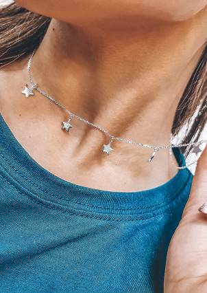 Кольє без вставок Срібло 925° (родій) GZN100P385