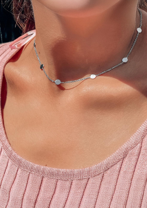 Кольє без вставок Срібло 925° (родій) 861155