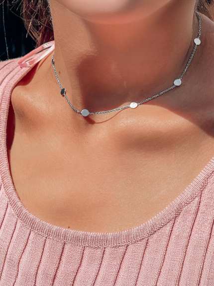 Кольє без вставок Срібло 925° (родій) 861155