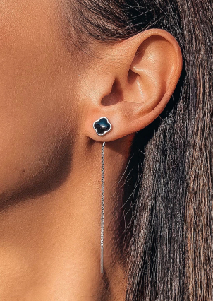 Сережки емаль Срібло 925° (родій) 261778 ч