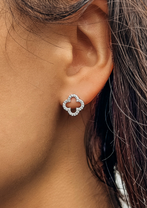 Сережки фіаніт Срібло 925° (родій) 008220