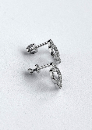 Сережки фіаніт Срібло 925° (родій) 008220