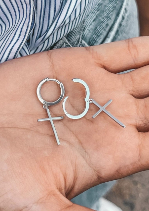 Сережки без вставок Срібло 925° (родій) 107850