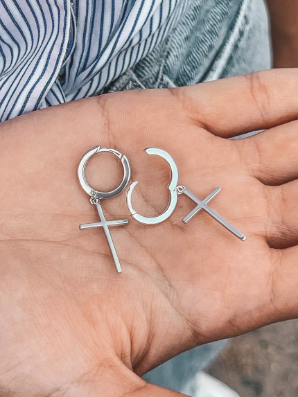 Сережки без вставок Срібло 925° (родій) 107850